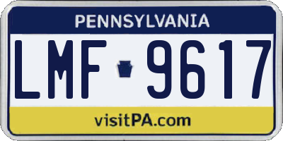 PA license plate LMF9617