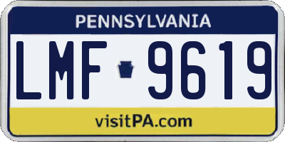 PA license plate LMF9619