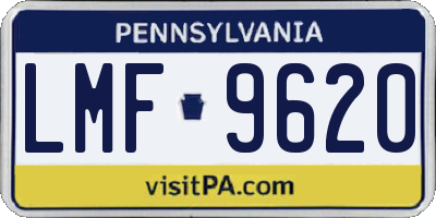 PA license plate LMF9620