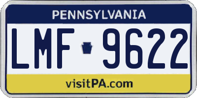 PA license plate LMF9622