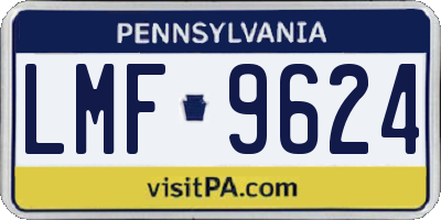 PA license plate LMF9624