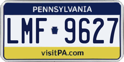 PA license plate LMF9627