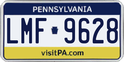 PA license plate LMF9628