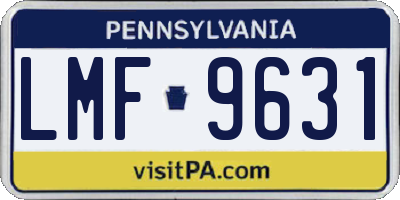 PA license plate LMF9631