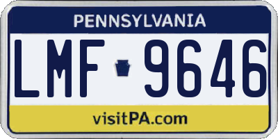 PA license plate LMF9646