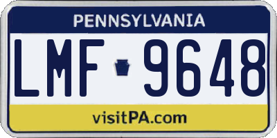 PA license plate LMF9648