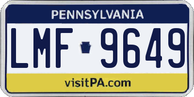 PA license plate LMF9649