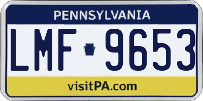 PA license plate LMF9653
