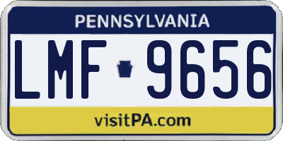 PA license plate LMF9656