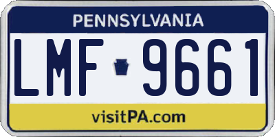PA license plate LMF9661