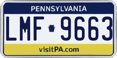 PA license plate LMF9663