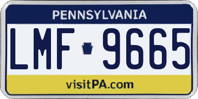 PA license plate LMF9665