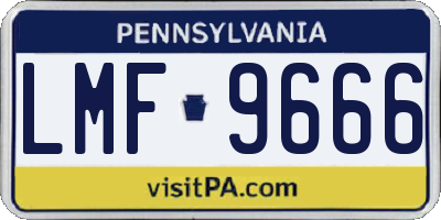 PA license plate LMF9666