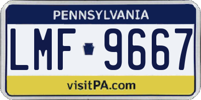 PA license plate LMF9667