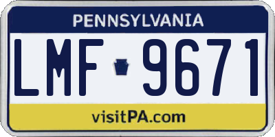 PA license plate LMF9671