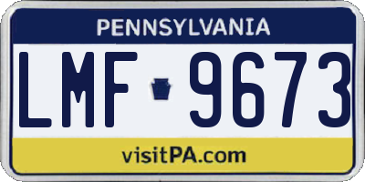 PA license plate LMF9673