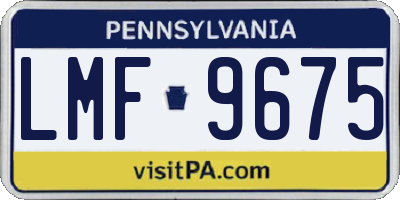 PA license plate LMF9675