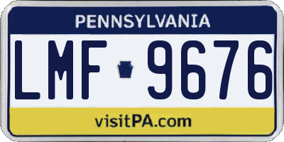 PA license plate LMF9676