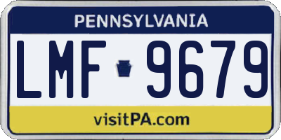 PA license plate LMF9679