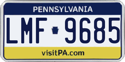 PA license plate LMF9685
