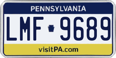 PA license plate LMF9689