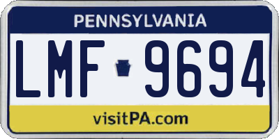 PA license plate LMF9694