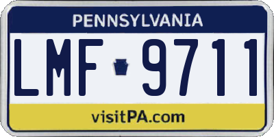 PA license plate LMF9711