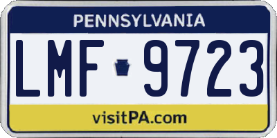 PA license plate LMF9723