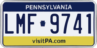PA license plate LMF9741