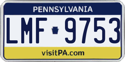 PA license plate LMF9753