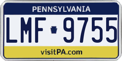 PA license plate LMF9755