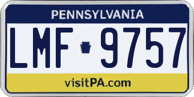 PA license plate LMF9757