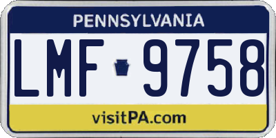 PA license plate LMF9758