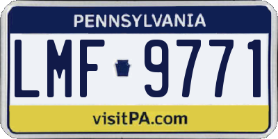 PA license plate LMF9771