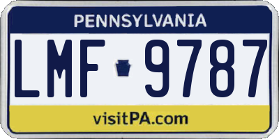 PA license plate LMF9787