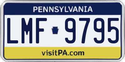 PA license plate LMF9795