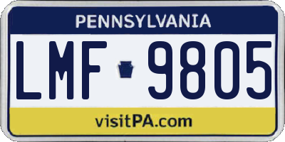 PA license plate LMF9805