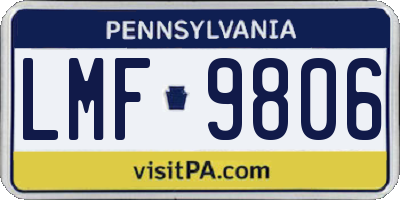 PA license plate LMF9806