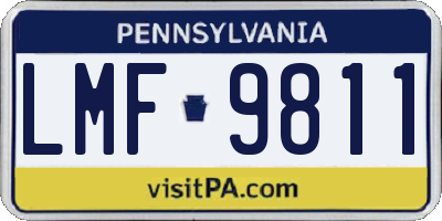 PA license plate LMF9811