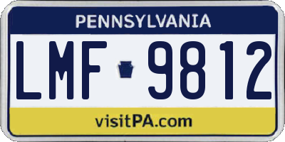 PA license plate LMF9812