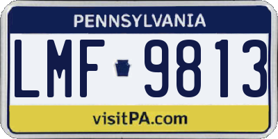 PA license plate LMF9813