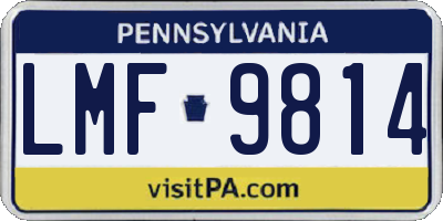 PA license plate LMF9814