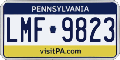 PA license plate LMF9823