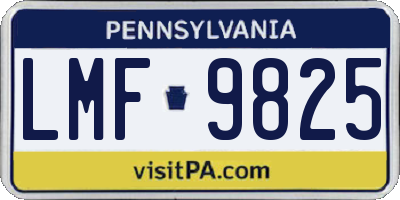 PA license plate LMF9825