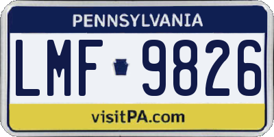 PA license plate LMF9826