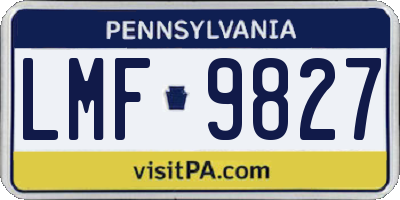 PA license plate LMF9827