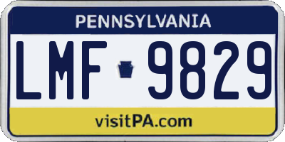 PA license plate LMF9829