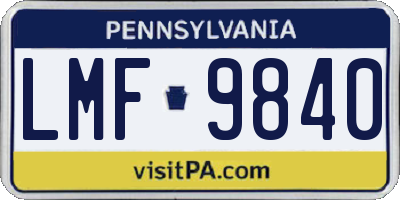 PA license plate LMF9840