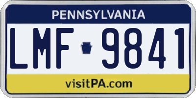 PA license plate LMF9841
