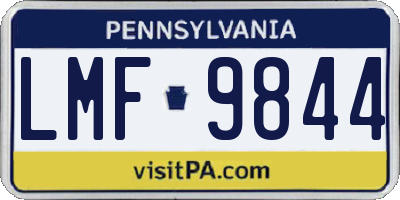 PA license plate LMF9844
